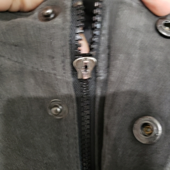 Urban Republic Gray Charcoal 100% Genuine Leather Moto Jacket Size Medium - Picture 14 of 15